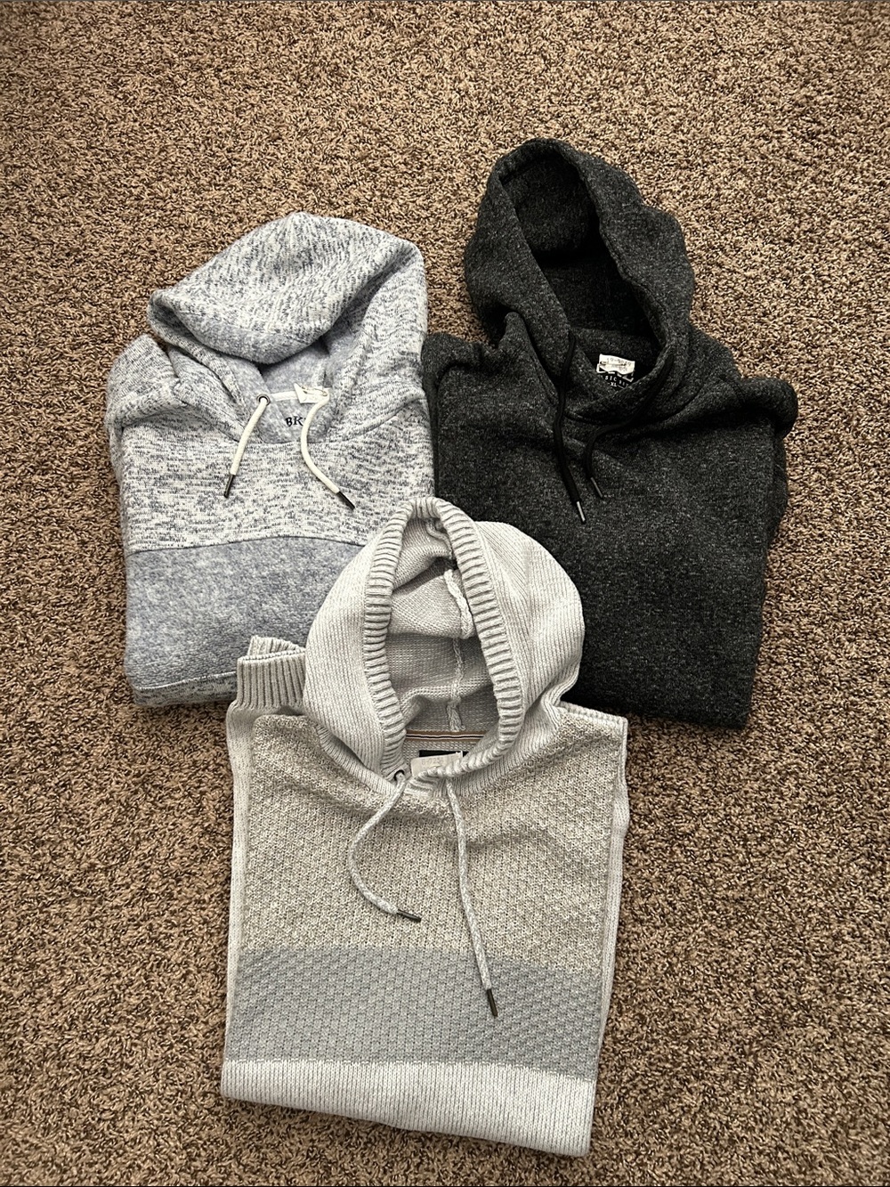 Men's Knit Hoodie Sweaters